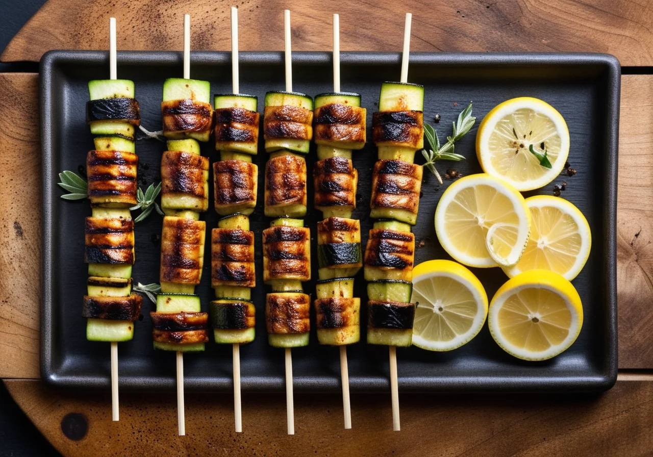 Grilled Eel and Zucchini Skewers