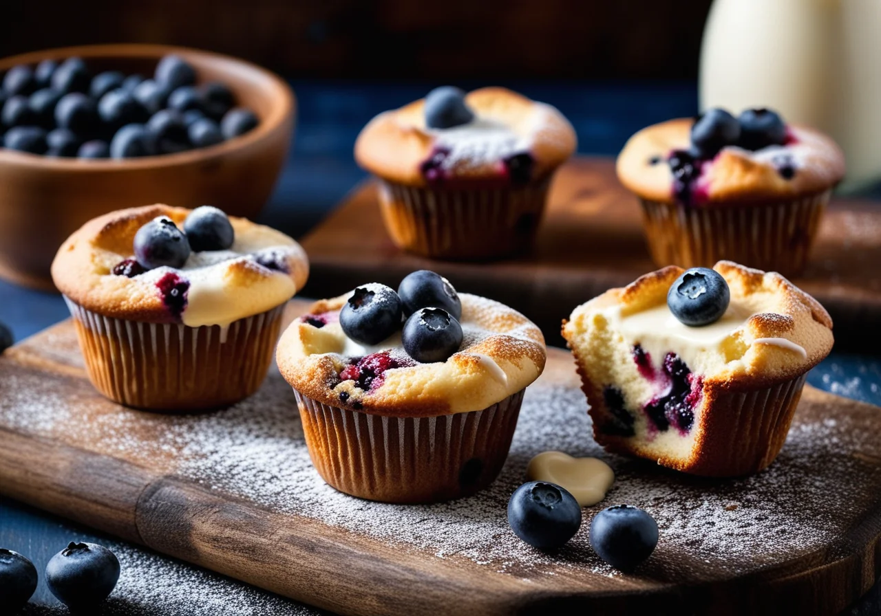 Cheesecake Muffins with Blueberries