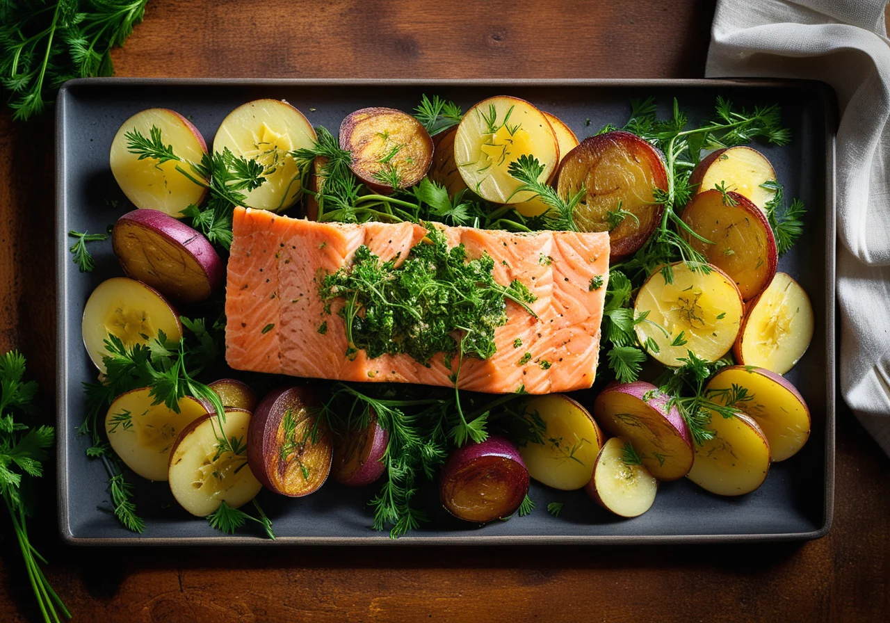 Potato Salmon Salad in Herb Marinade