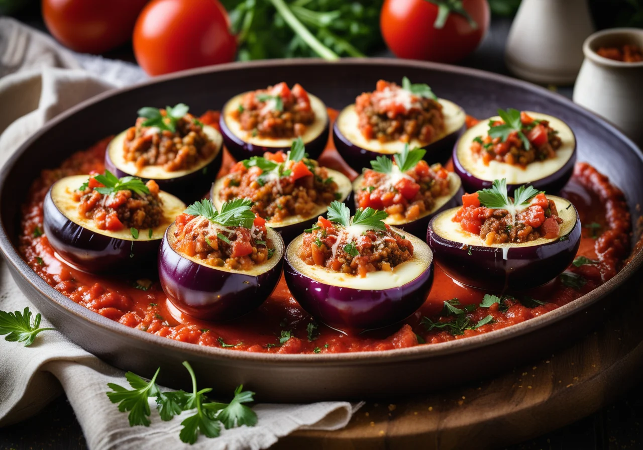 Varied Stuffed Eggplants