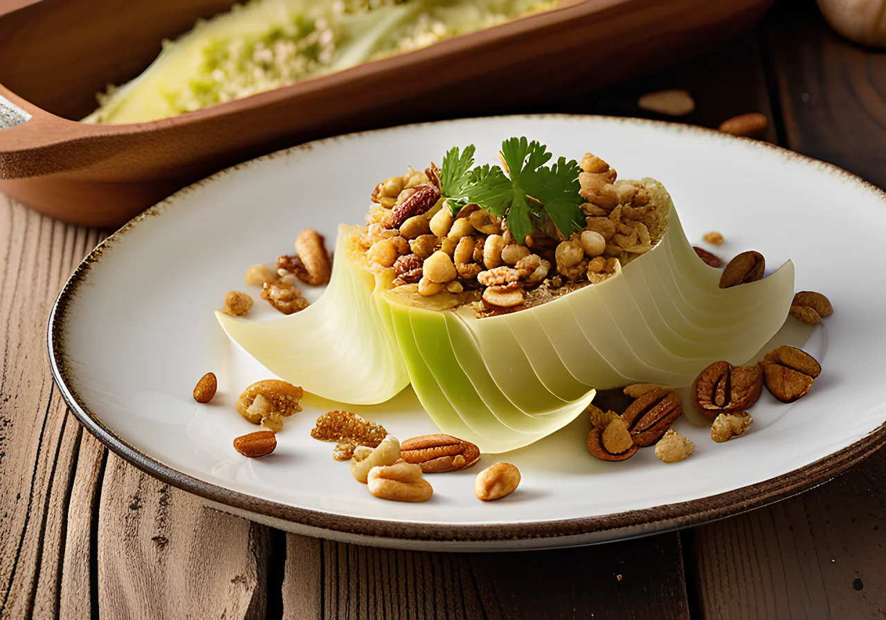 Baked White Cabbage with Nut Crust