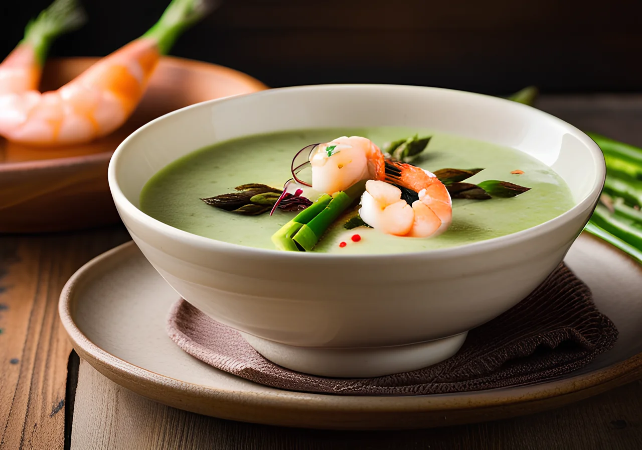 Shrimp Soup with Green Asparagus