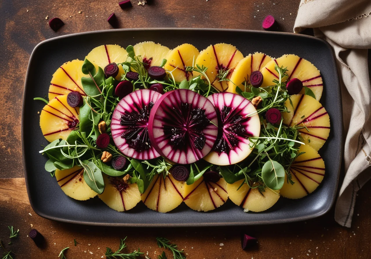 Autumn Salad with Chestnuts, Beetroot and Pear
