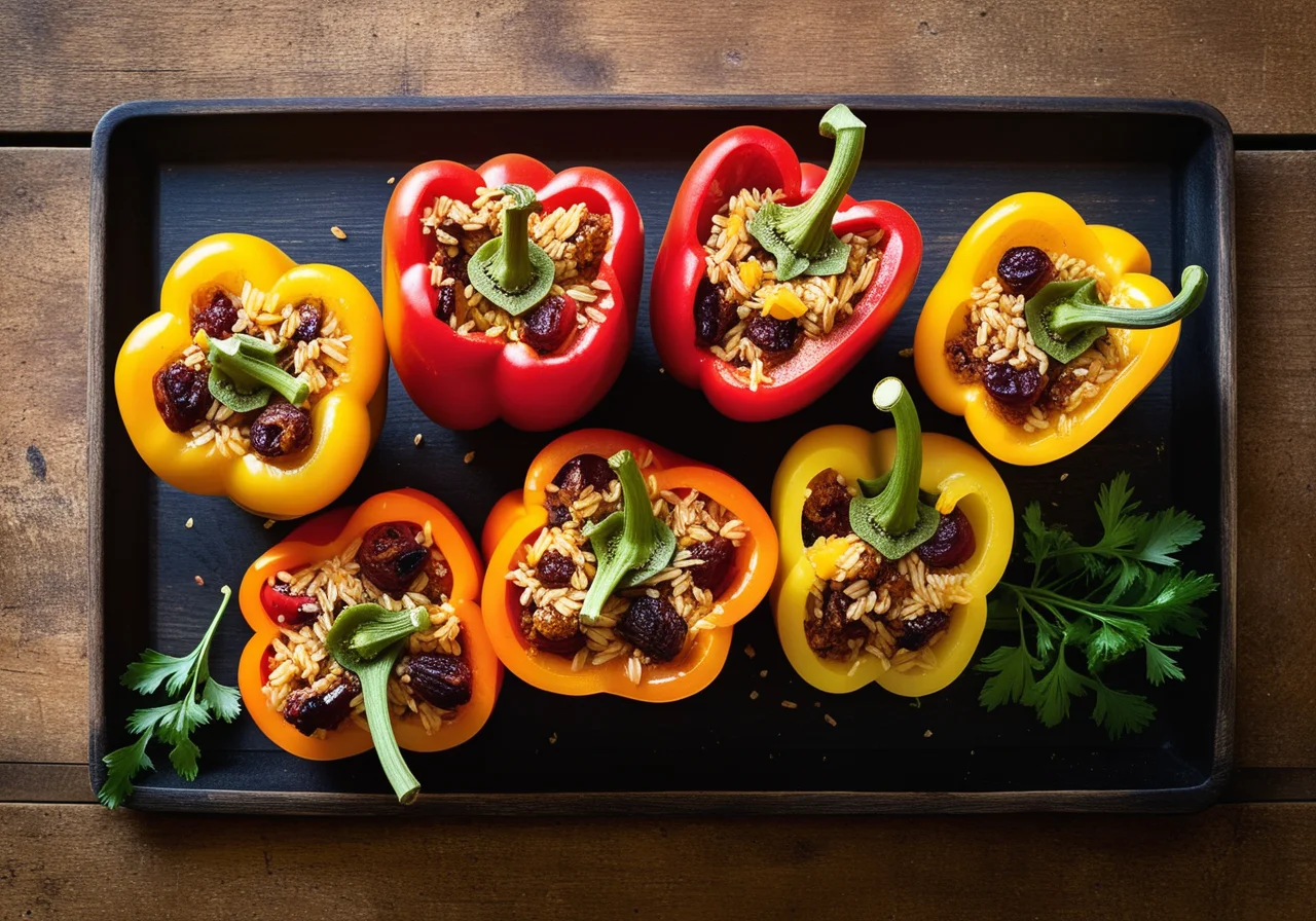 Paprika with Rice and Raisin Filling