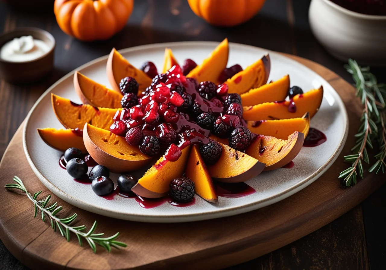 Roasted Pumpkin with Cranberries