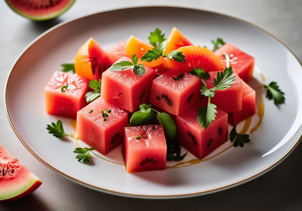 Tomato-Melon Salad with Grapefruit and Coriander
