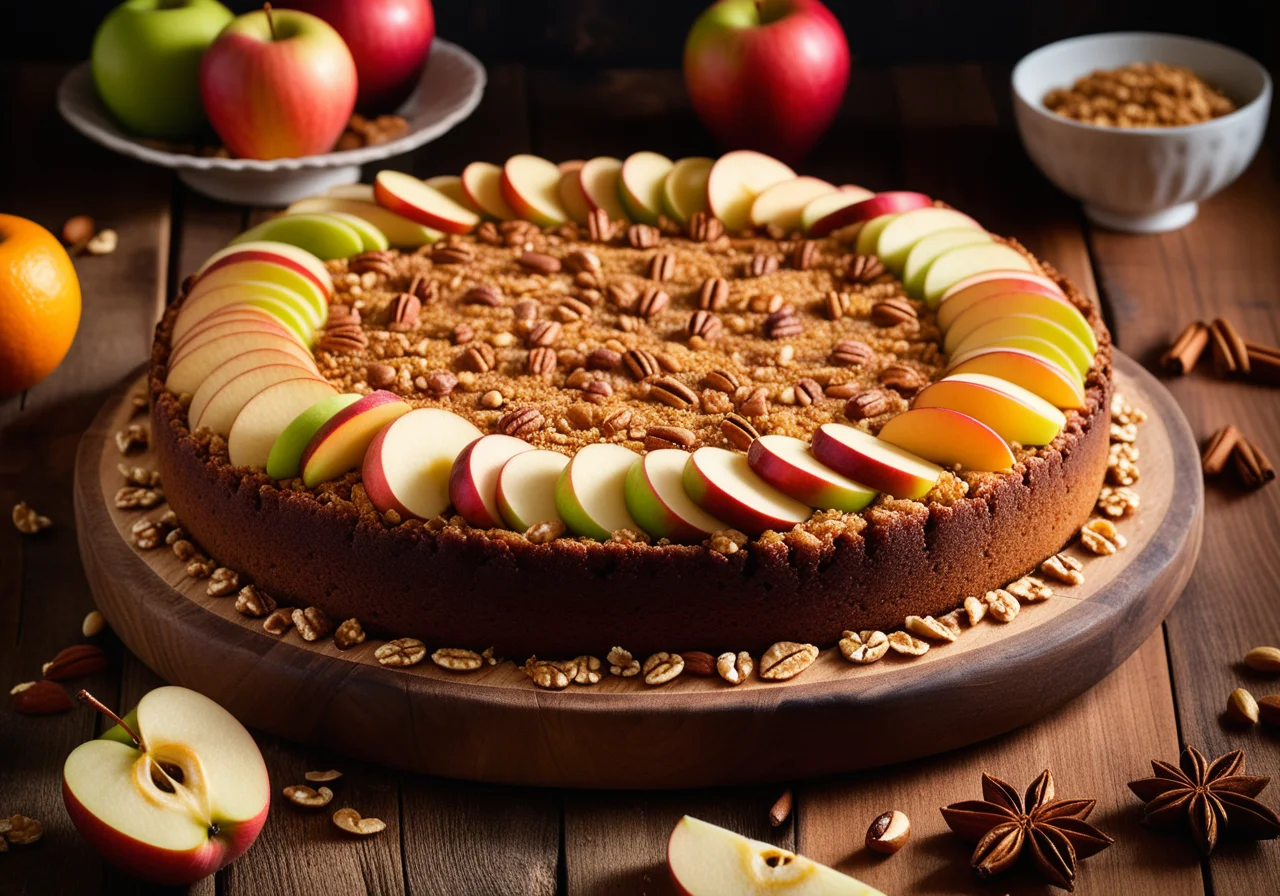 Apple Cake with Pine Nuts