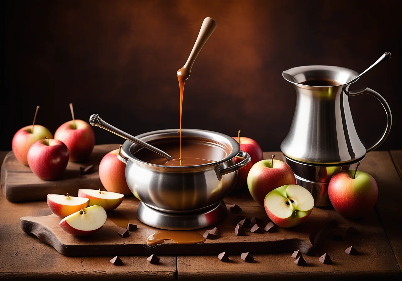 White Chocolate Fondue with Apples