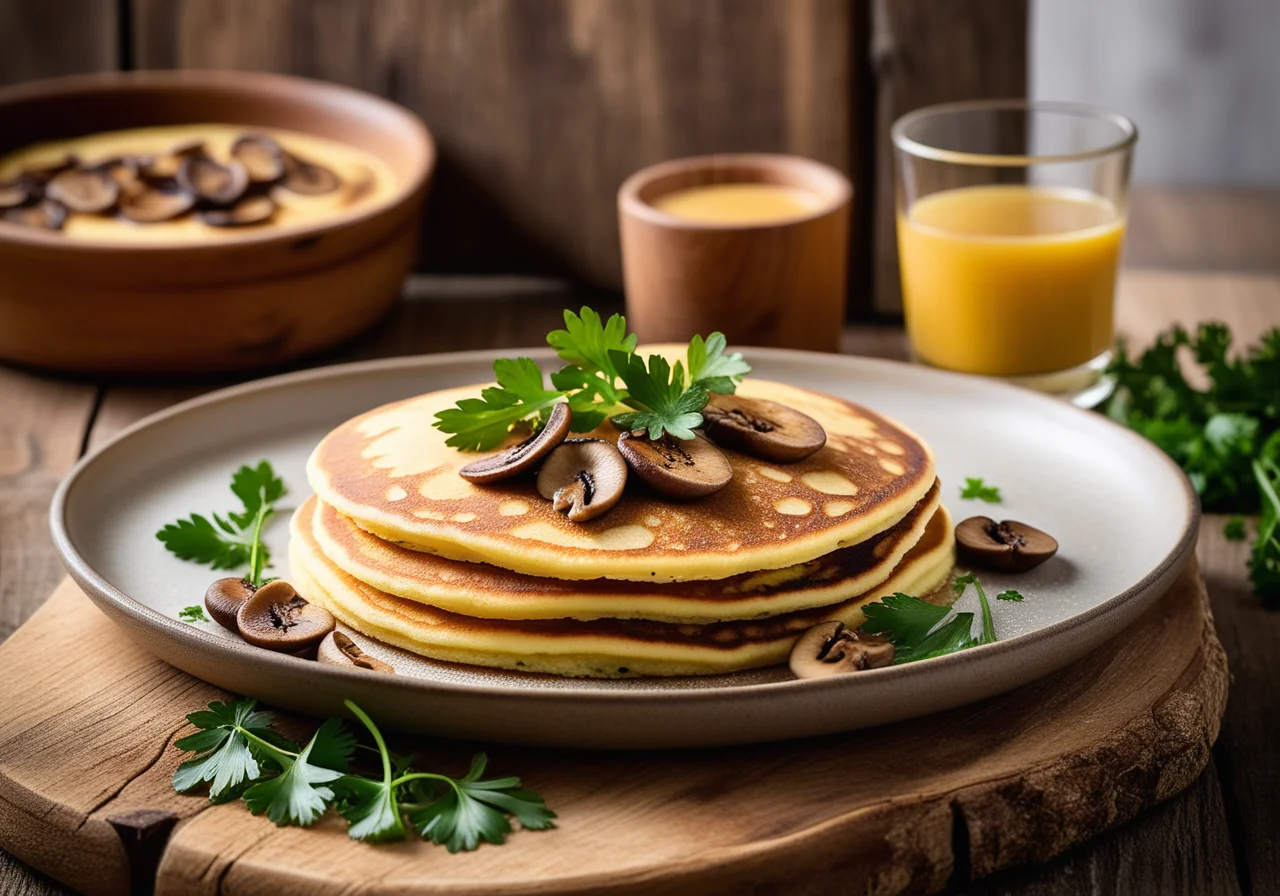 Semolina Pancakes with Mushrooms