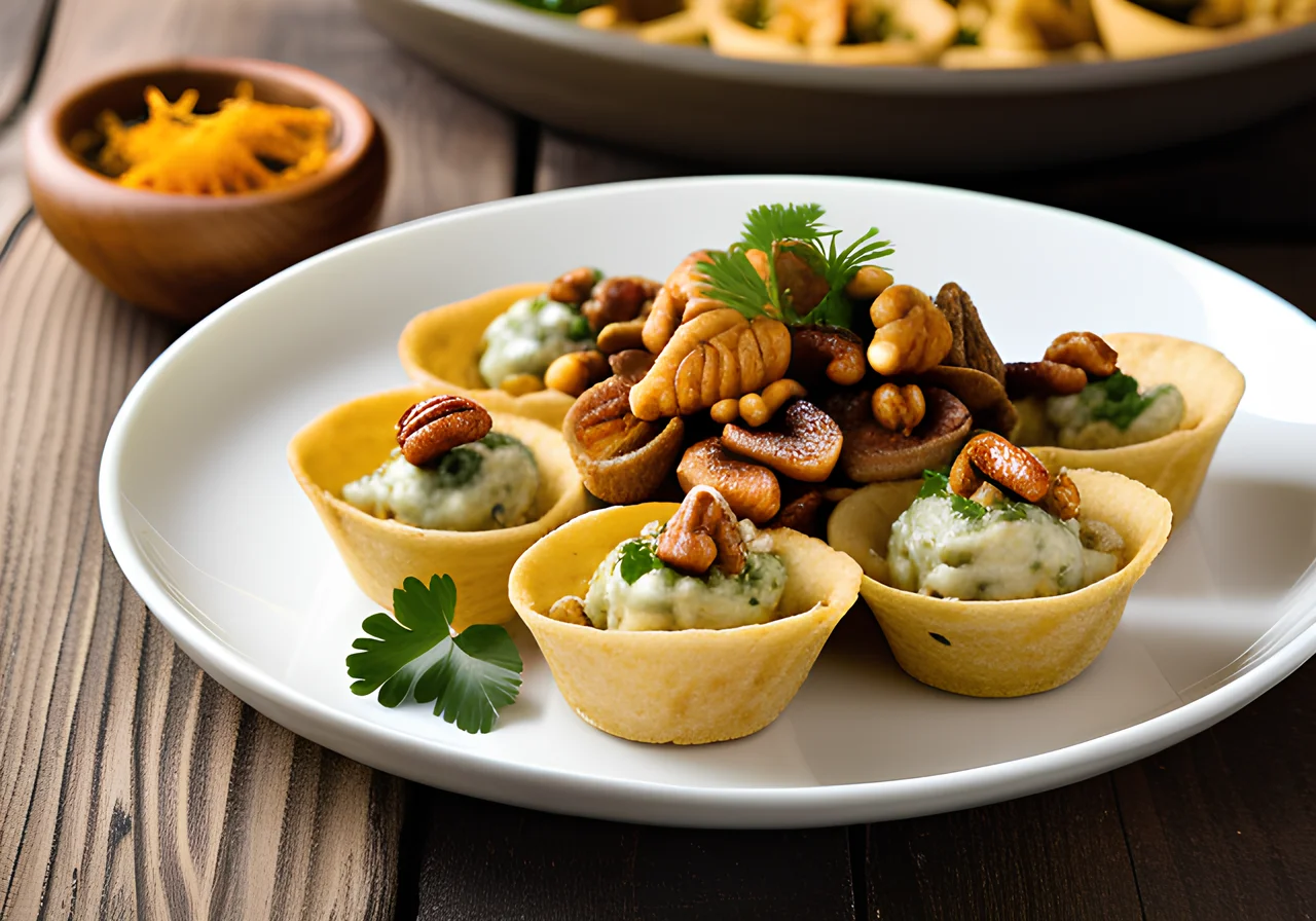 Tortilla Cups with Pasta Salad