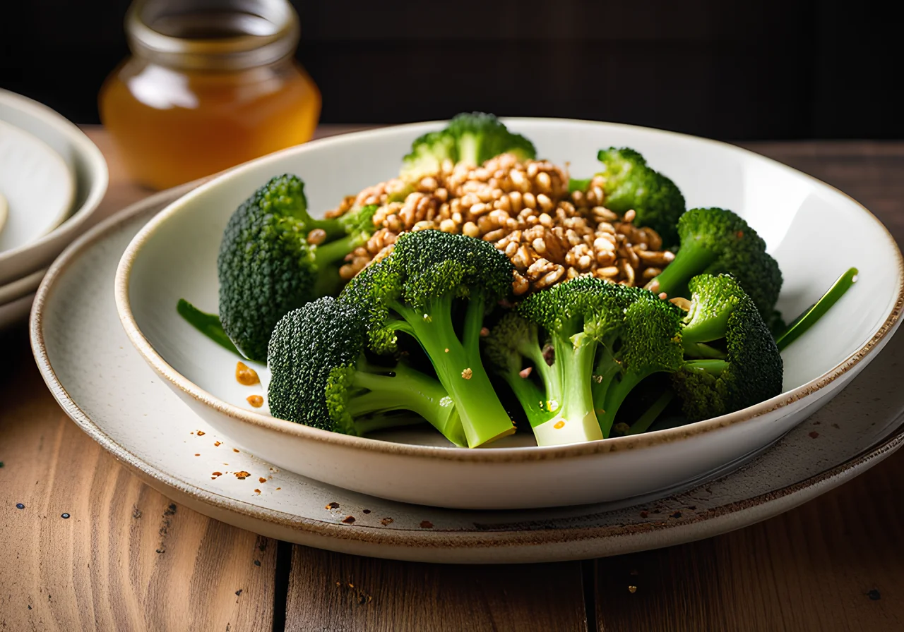 Steamed Broccoli with Sesame, Honey, and Soy Sauce
