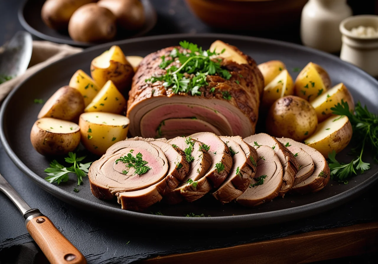 Rolled Roast with Mushroom Filling