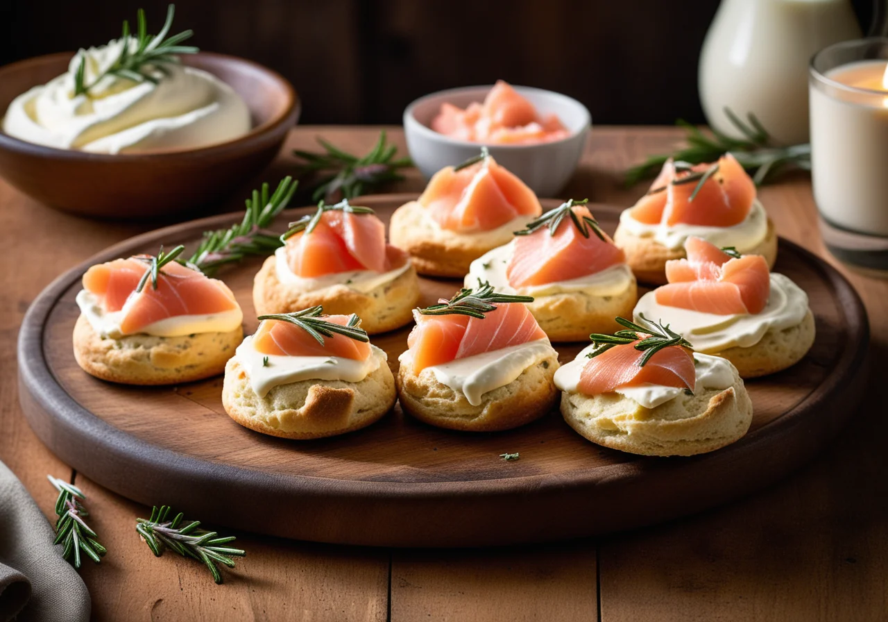 Rosemary Scones with Smoked Salmon