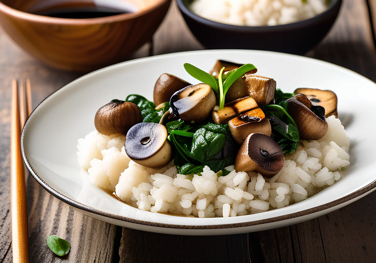 Mushroom Medley with Tofu and Rice