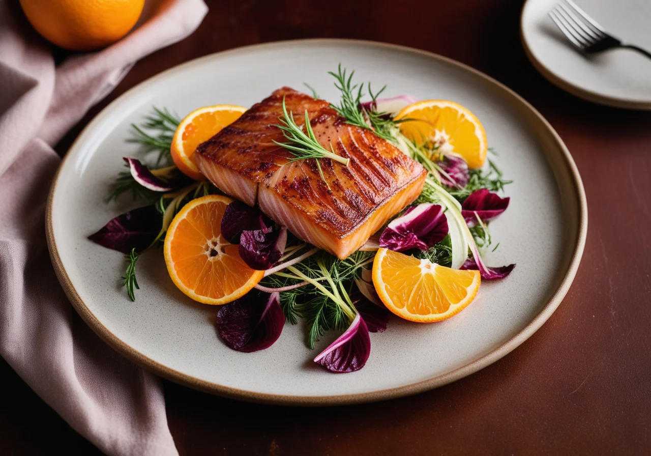 Red Mullet with Fruity Fennel Salad