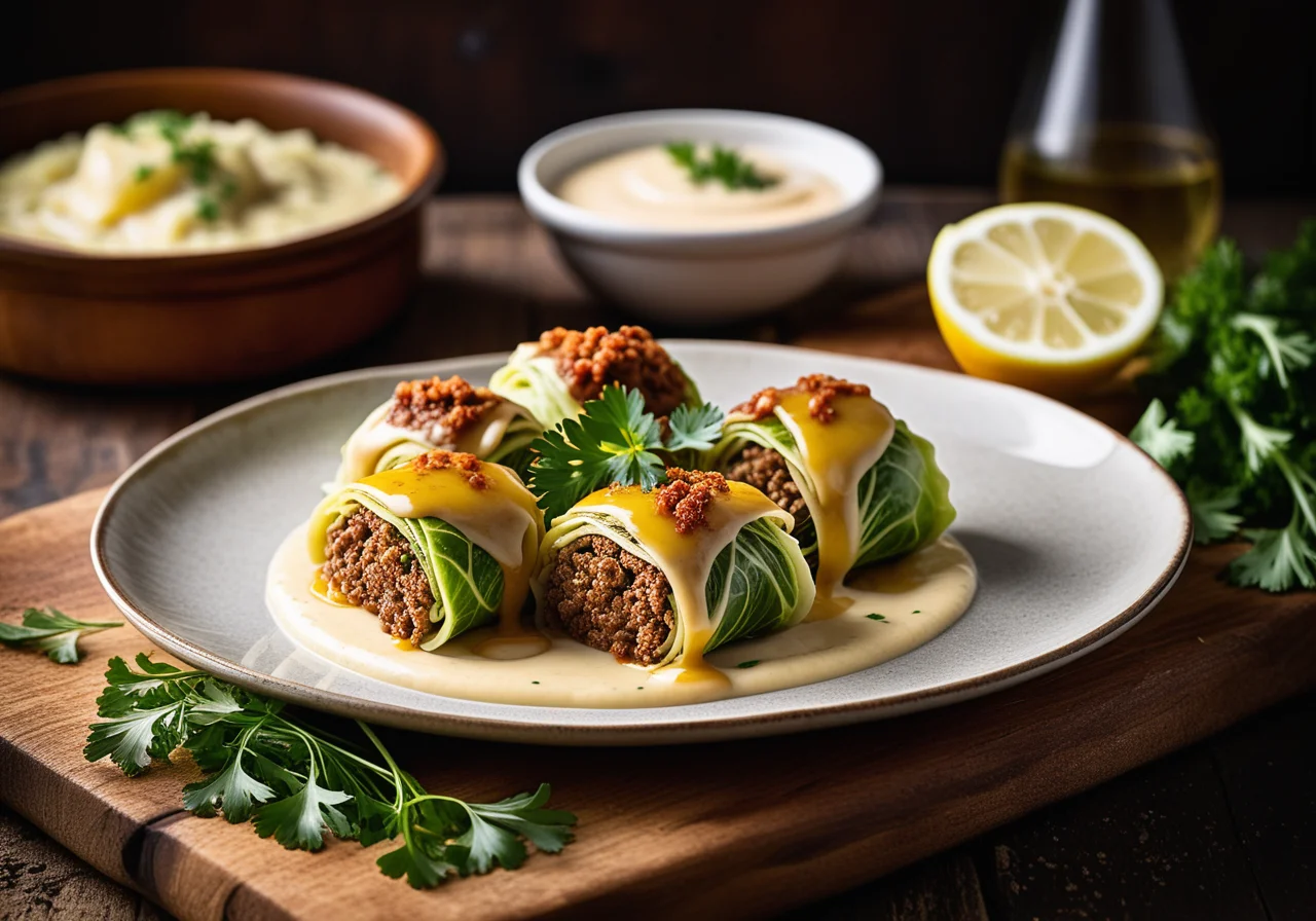 Cabbage Rolls Filled with Ground Meat