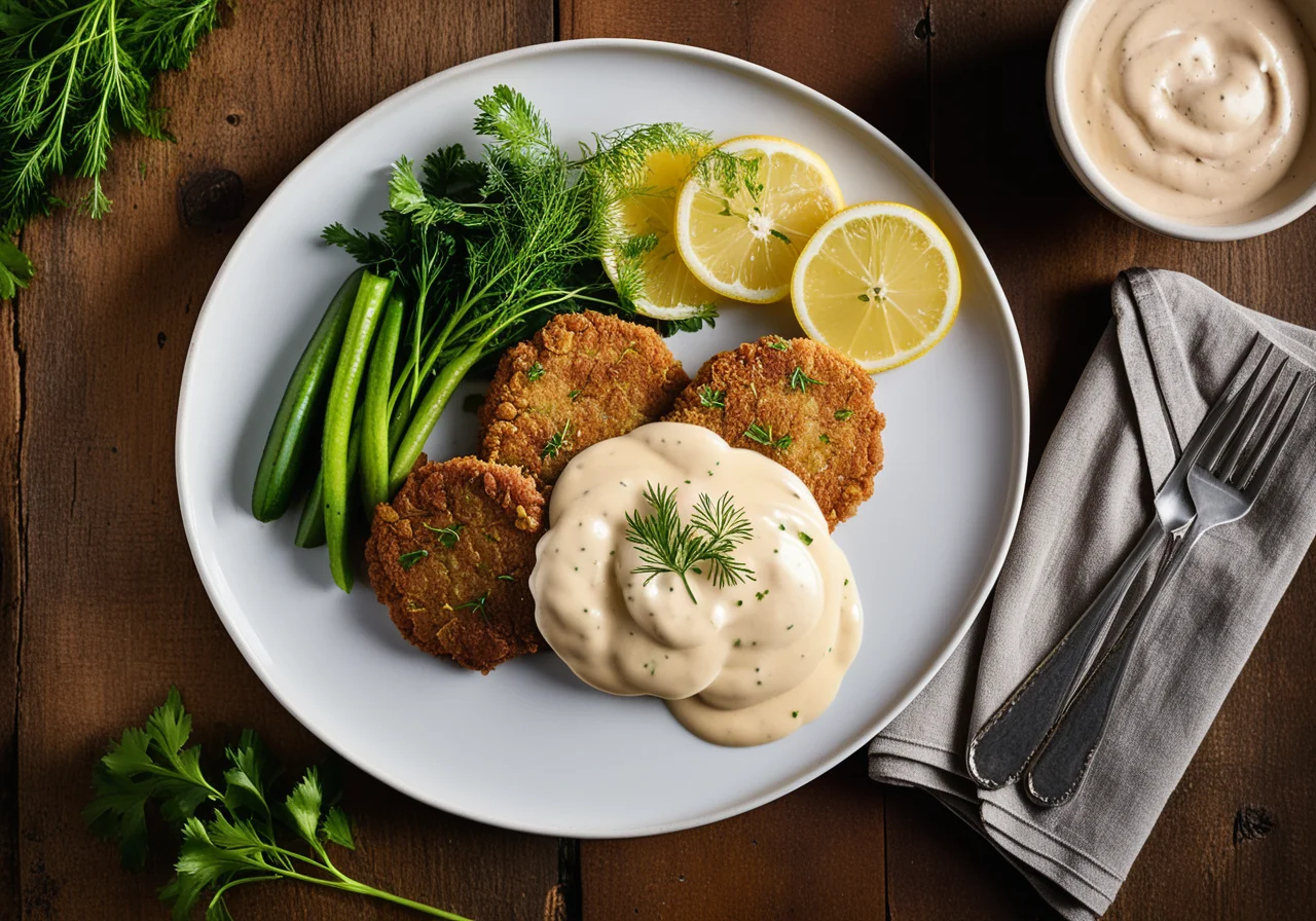 Vienna Schnitzel with Potatoes and Cucumber Salad