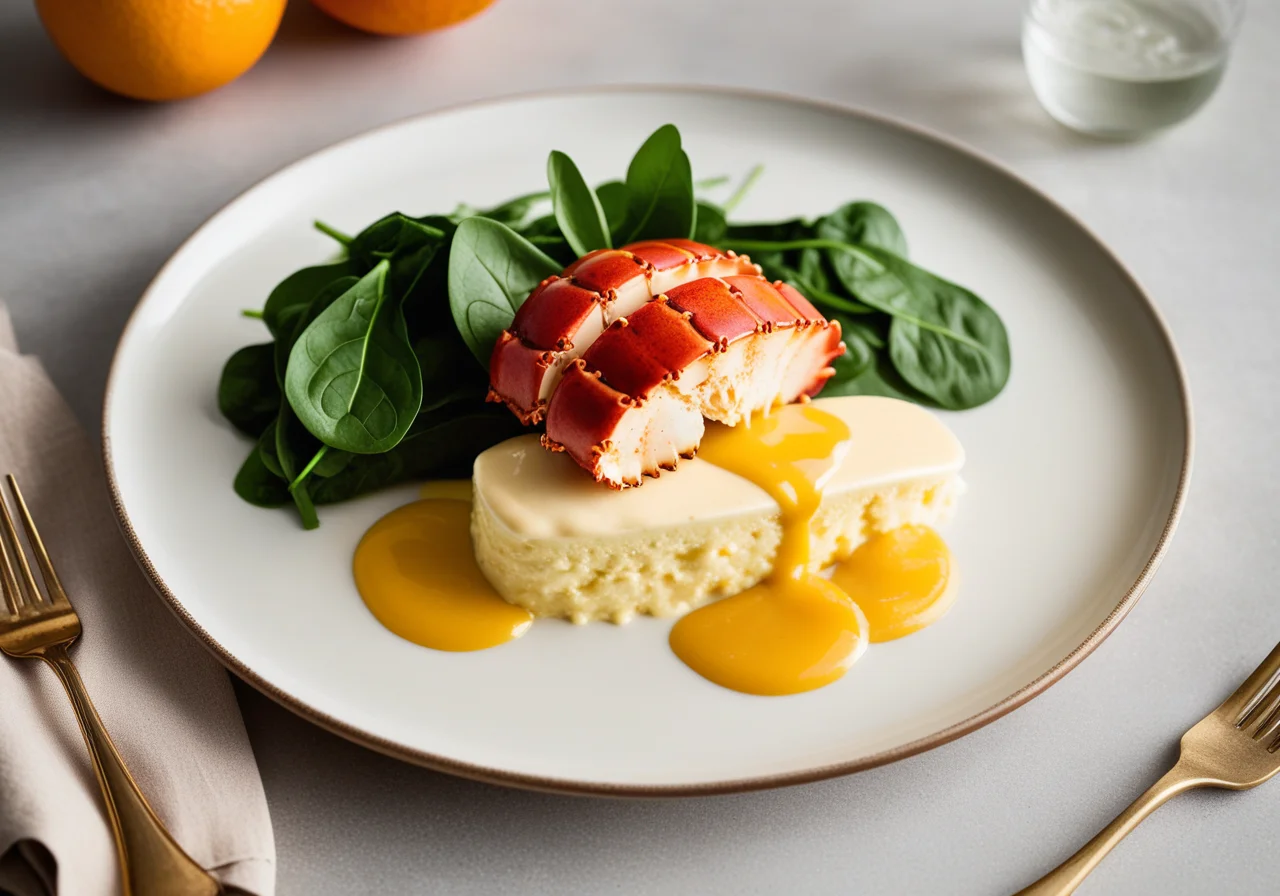Lobster Tail with Tangerine and Parsnip Vanilla Sauce