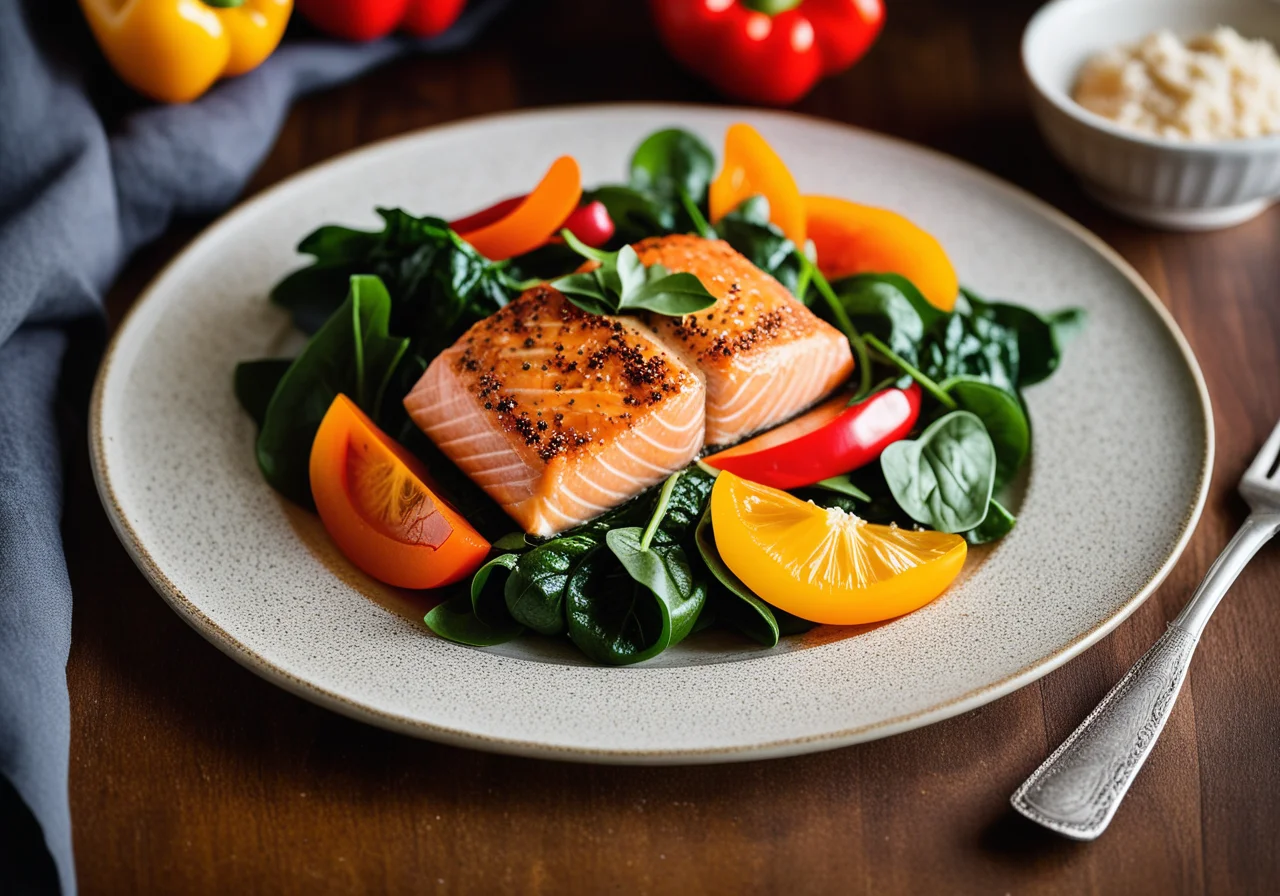 Baked Salmon in Paper with Bell Peppers