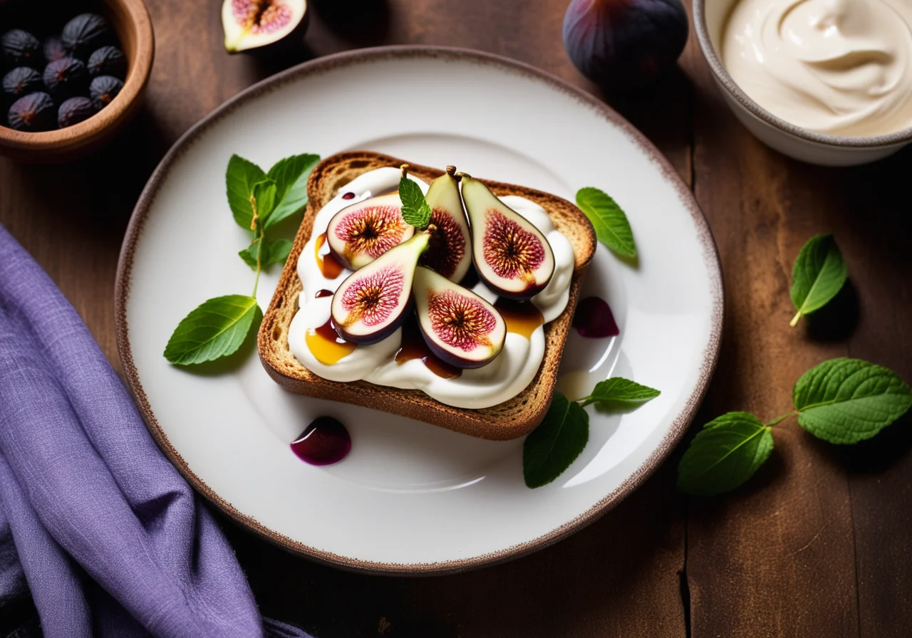 Feigen-Quark auf Röstbrot