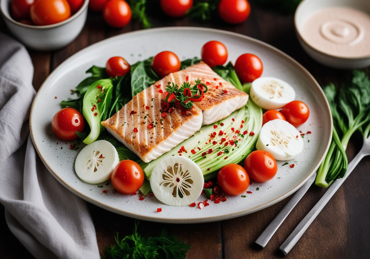 Redfish Fillet on Vegetable Bed