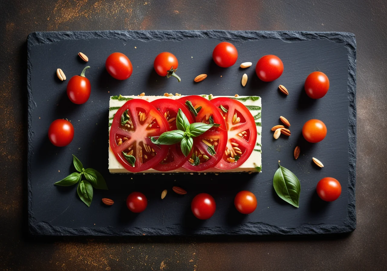 Tomato Terrine with Basil Sauce