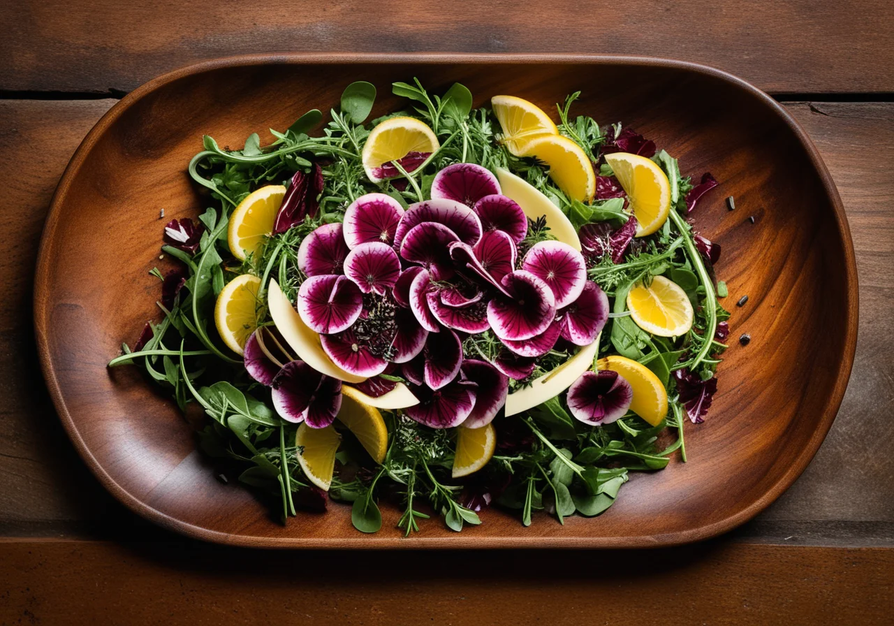Salad with Jerusalem Artichoke, Arugula and Radicchio