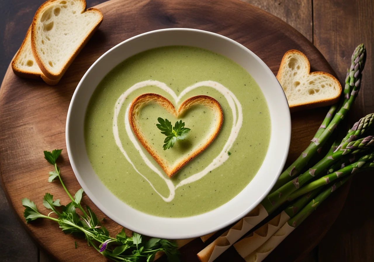 Asparagus Soup with Coutons