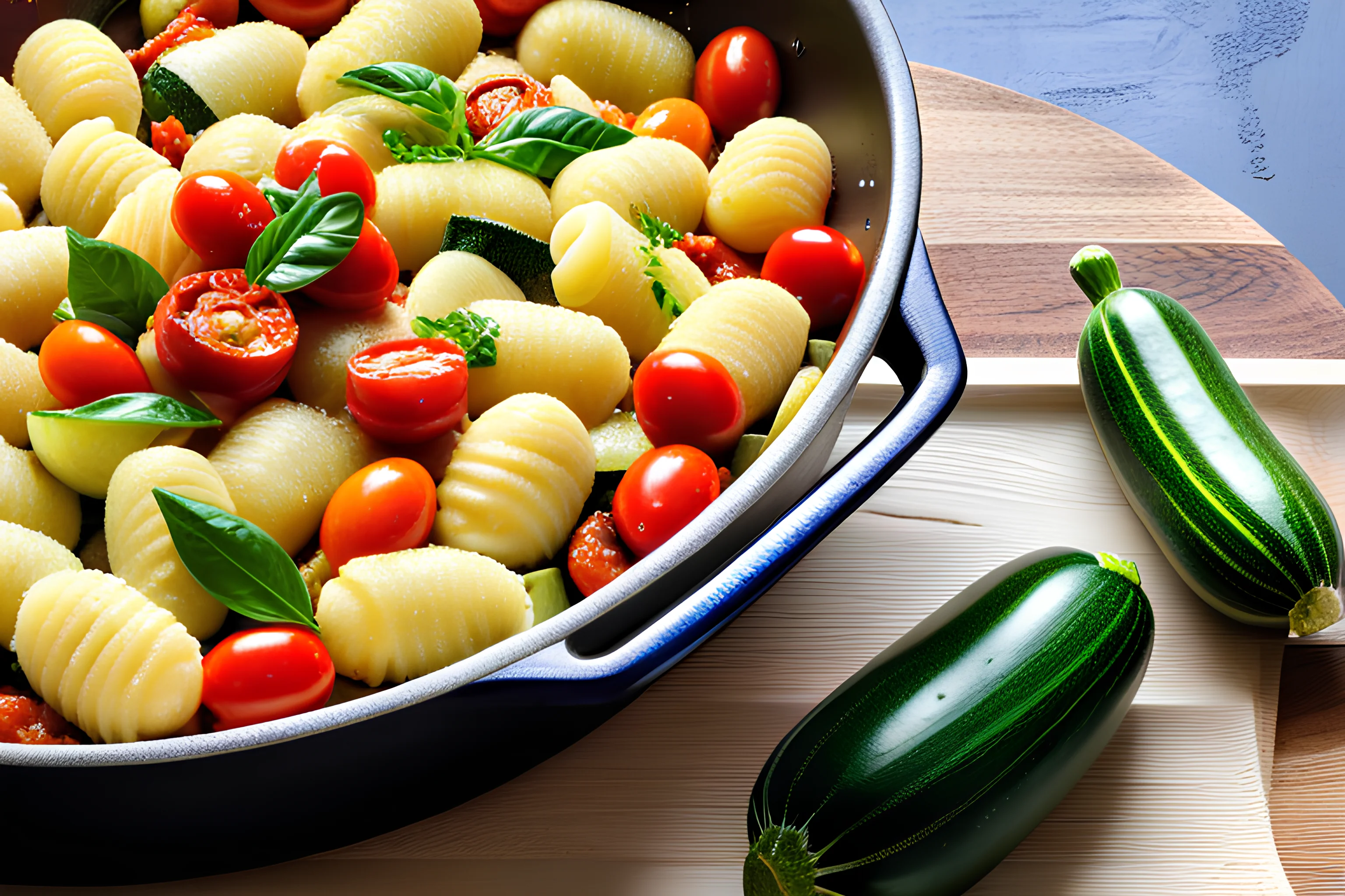 Gnocchi, Zucchini and Cherry Tomato Pan