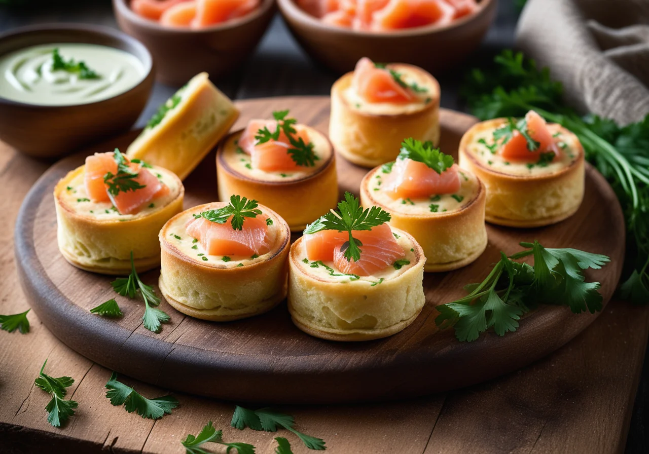 Salmon Pancake Rolls
