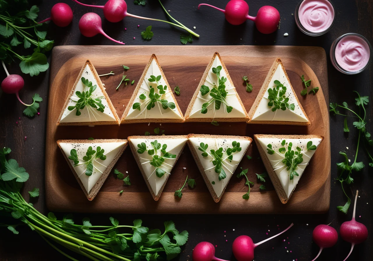 Tramezzini Sandwiches with Radish Quark