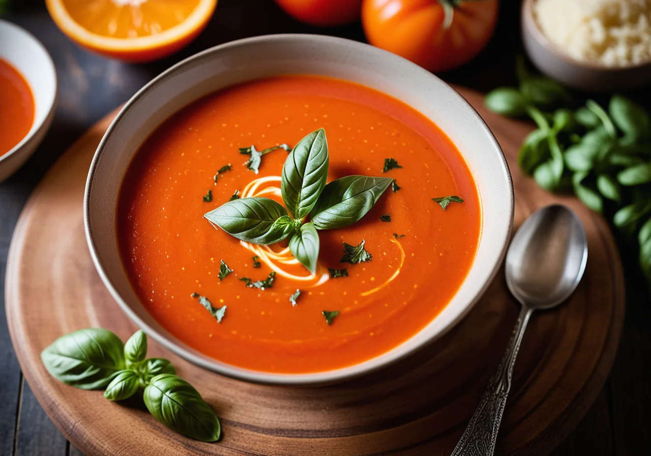 Tomato-Carrot Soup with Onions and Balsamic