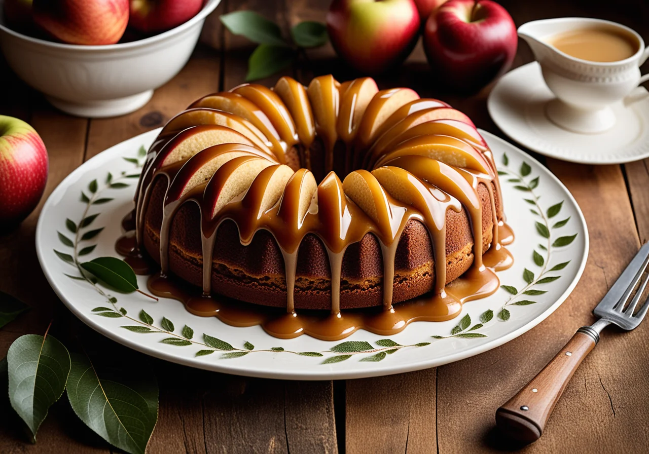 Apple Cake with Vanilla Sauce