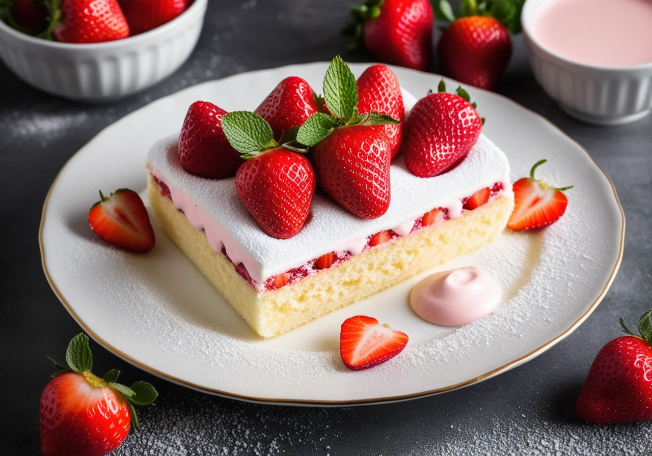 Sponge Roll with Strawberry Cream