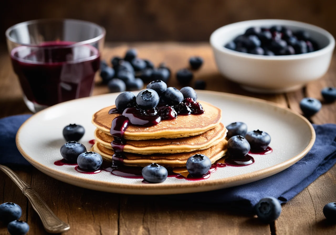Mini Muesli Pancakes with Blueberries
