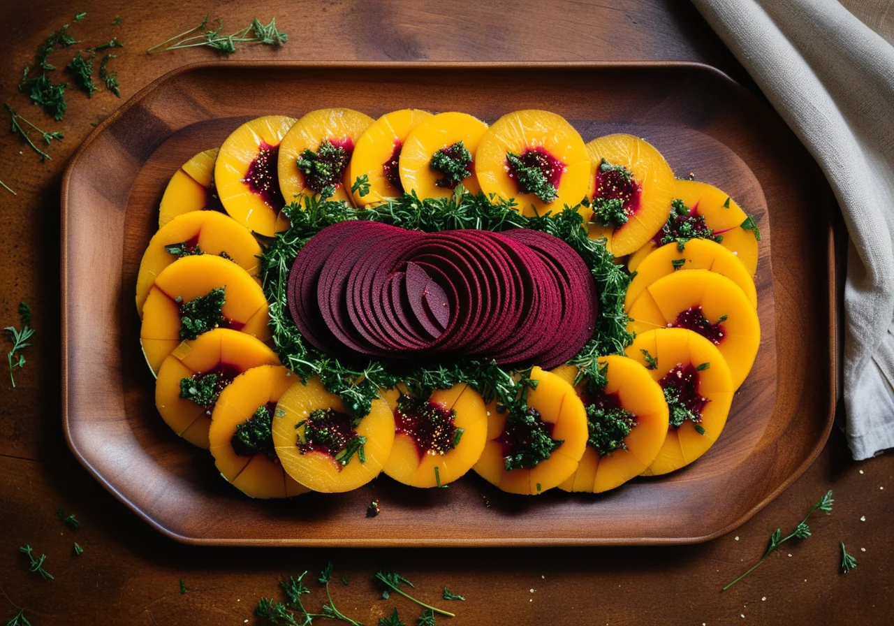 Bulgur-Paprika Salad Towers with Beetroot