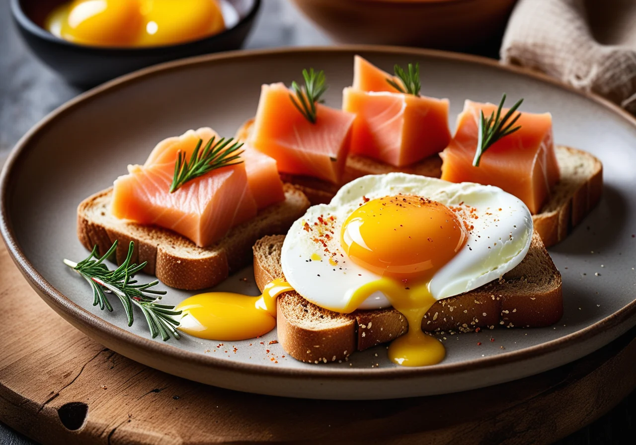 Lost Egg and Toast with Smoked Salmon