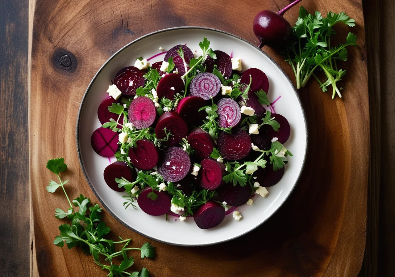 Beetroot Salad with Sheep Cheese