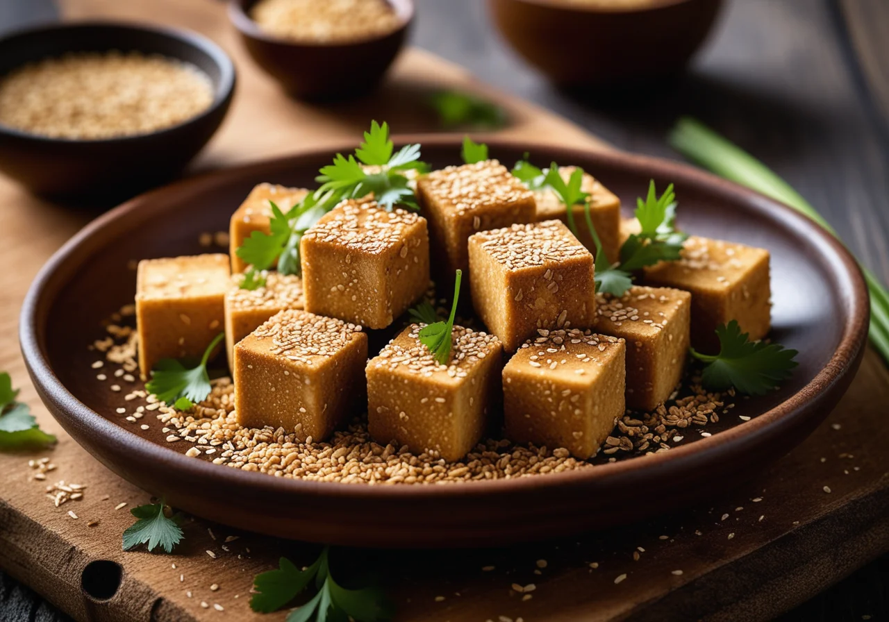 Tofu in Sesame Coating