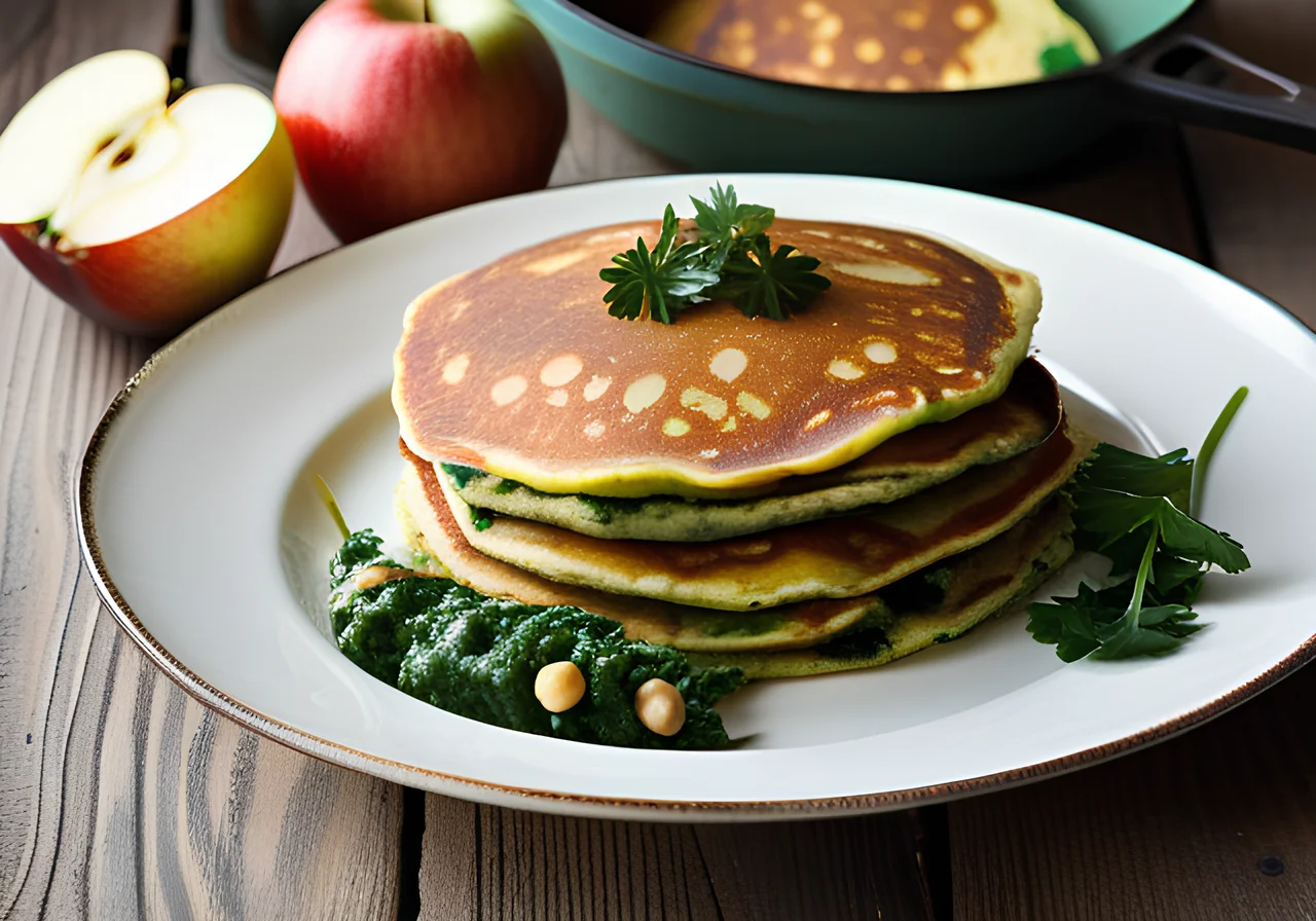 Spinach Pancakes with Chickpea Filling