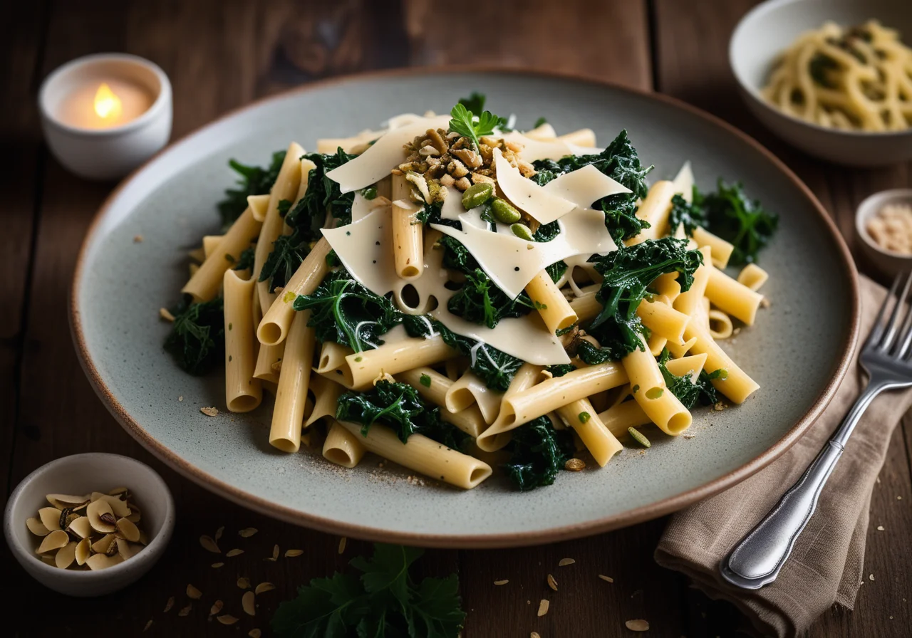 Pasta with Kale and Parsnip Sauce