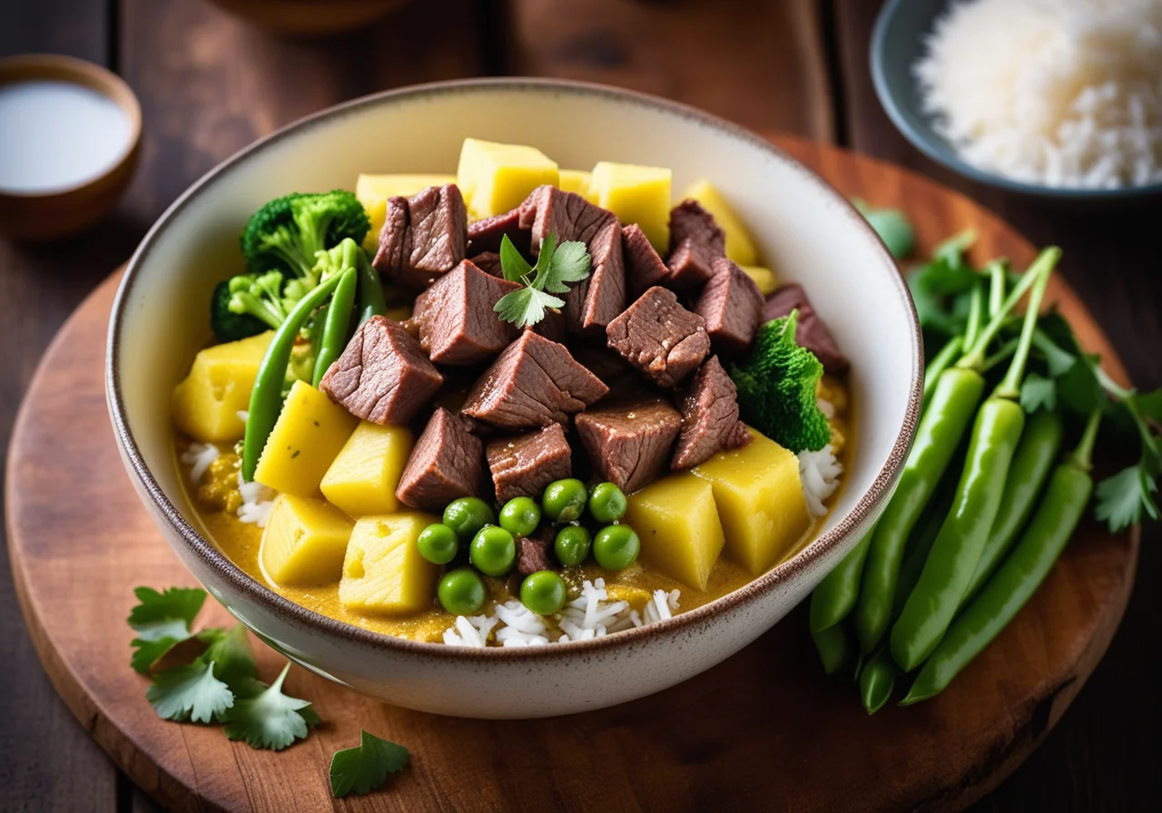 Curry with Beef, Pineapple and Vegetables