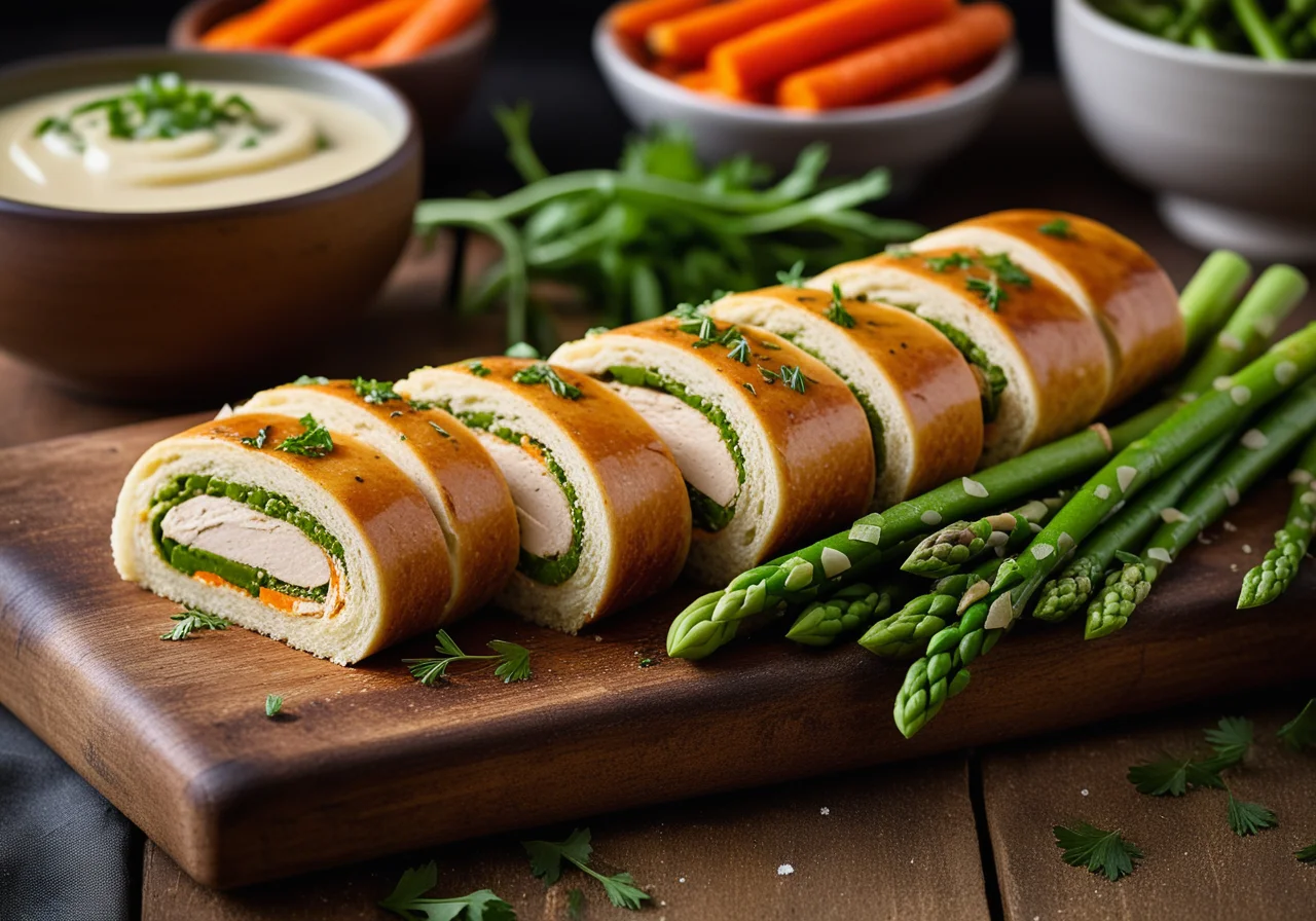 Chicken Herb Roll with Vegetables