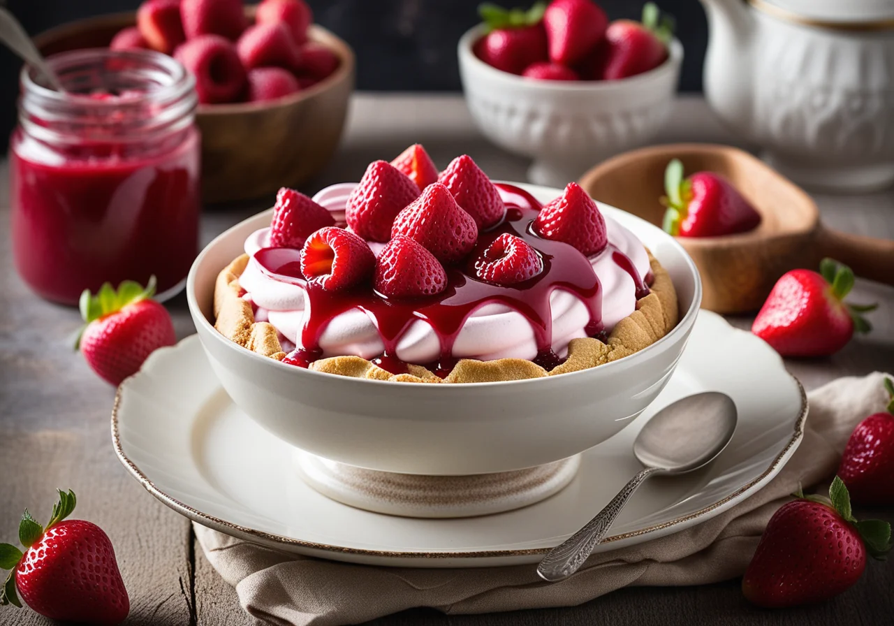 Rhubarb Compote with Meringue Topping