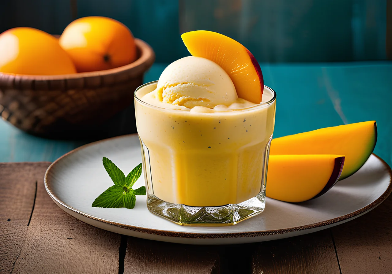 Mango Smoothie with Vanilla Ice Cream