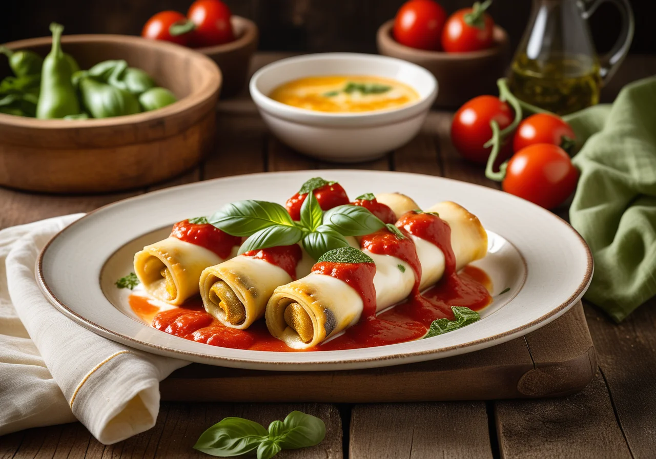 Eggplant Cannelloni with Basil
