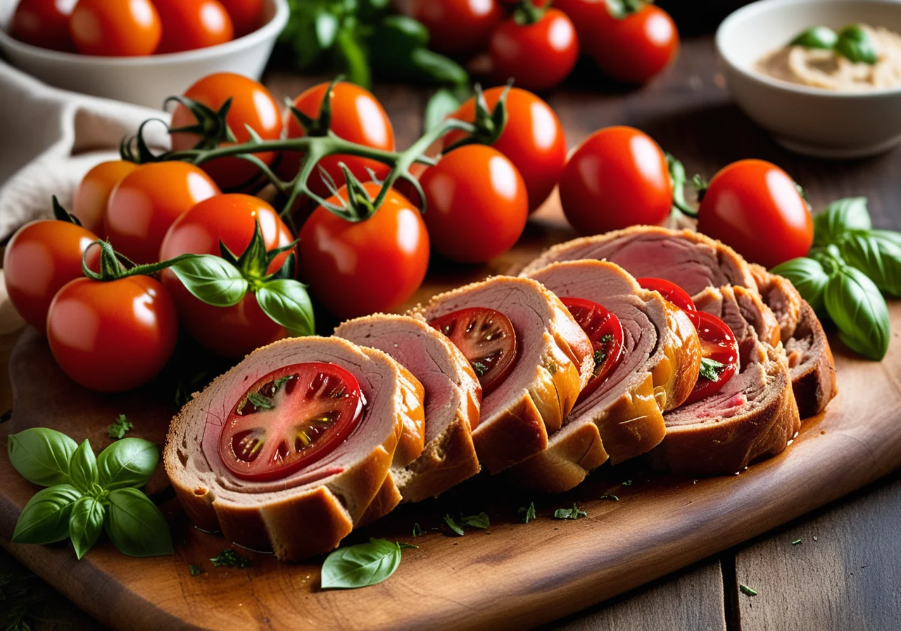 Pushed Pork Roast with Cherry Tomatoes