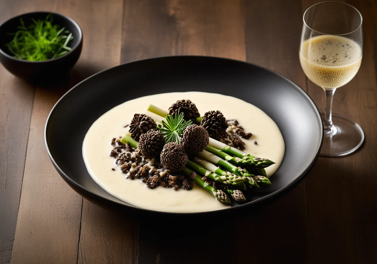 White Asparagus with Morel Mushrooms
