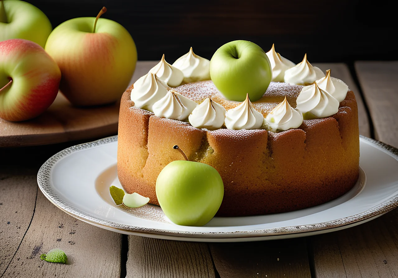 Apple Cake with Marzipan