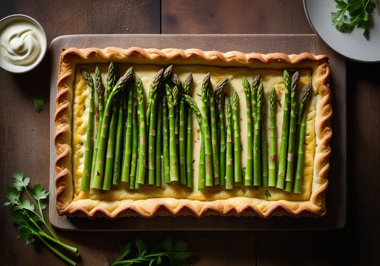 Green Asparagus and Ham Tart